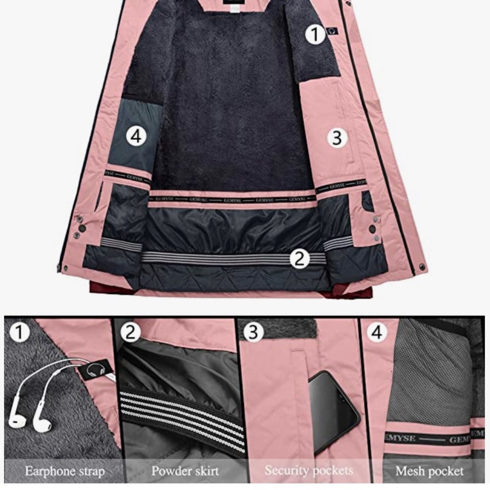 NWT Women's Mountain Waterproof Ski Snow Jacket Winter Windproof Rain Jacket - Picture 5 of 7